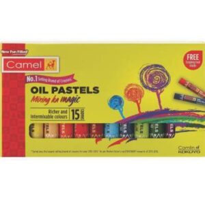 CAMEL OIL PASTEL 15 SHADES WITH DRAWING PENCIL (MULTICOLOR)