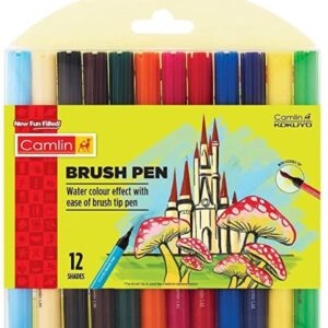 CAMLIN KOKUYO FLEXIBLE NIB SKETCH PEN SHADES 12 BRUSH PEN (MULTICOLOR)